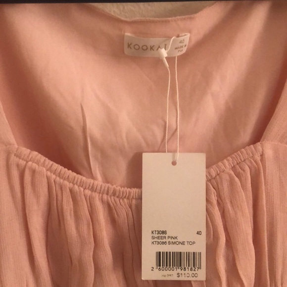 Kookai Sheer Pink Simone Top Size 40 - Picture 5 of 5